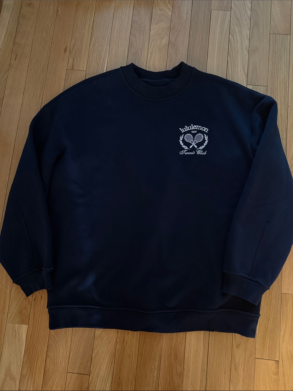 lululemon athletica Navy Crewneck Sweatshirt with White Chest Logo